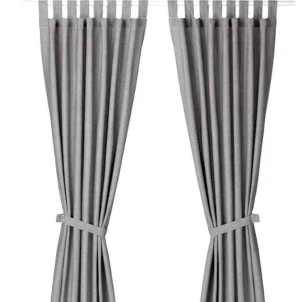 IKEA LENDA Curtains with tie-backs 55"X98" - NWT